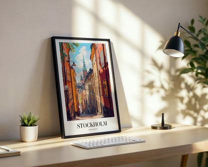 Stockholm Gamla Stan Street Framed Poster – Framed Wall Art Poster - Image 3