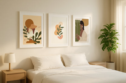 Boho Women & Botanical Art Framed Poster Set – Framed Wall Art Poster - Image 1