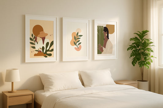 Boho Women & Botanical Art Framed Poster Set – Framed Wall Art Poster - Image 1
