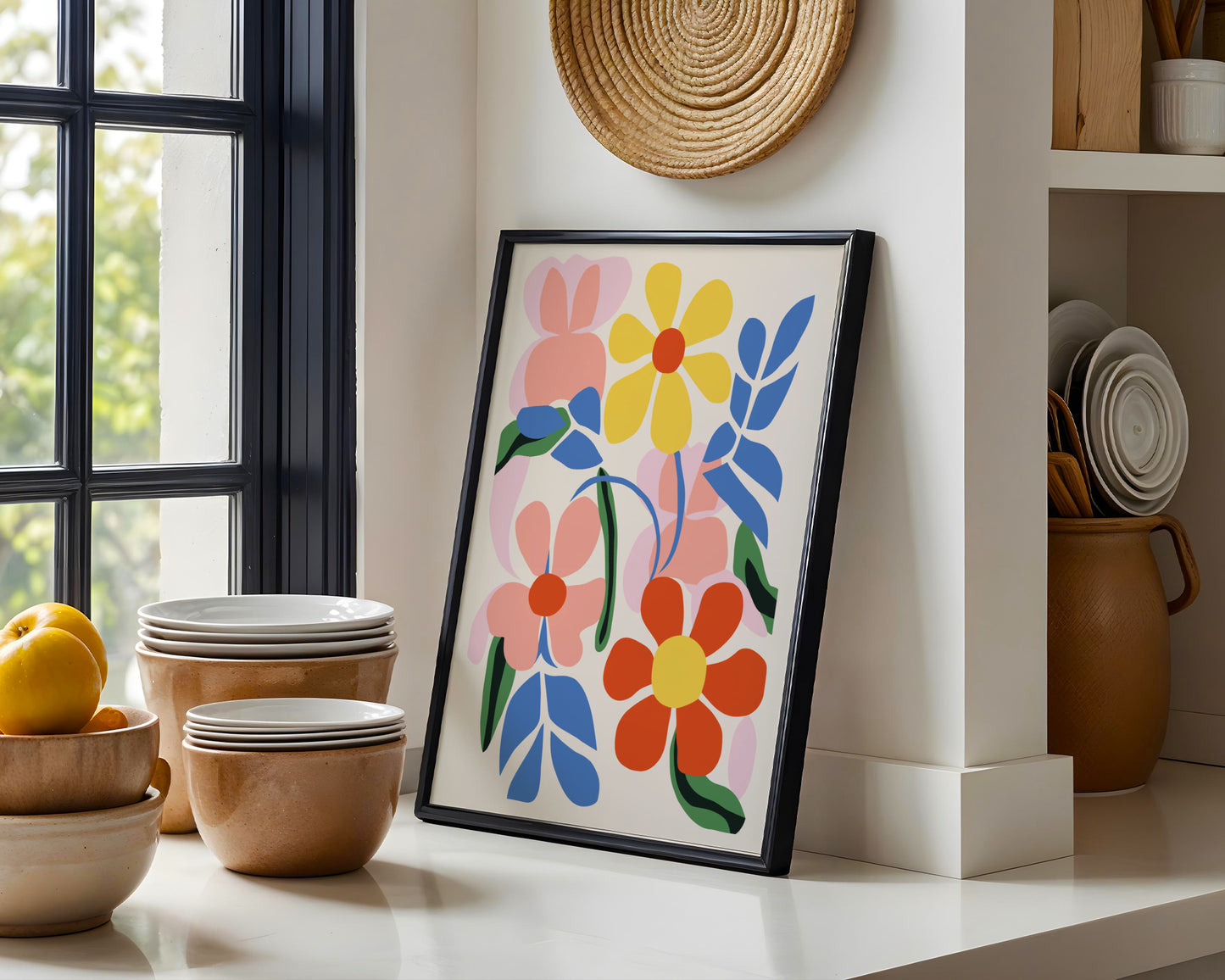 Vibrant Abstract Floral Framed Poster #1 – Framed Wall Art Poster - Image 3