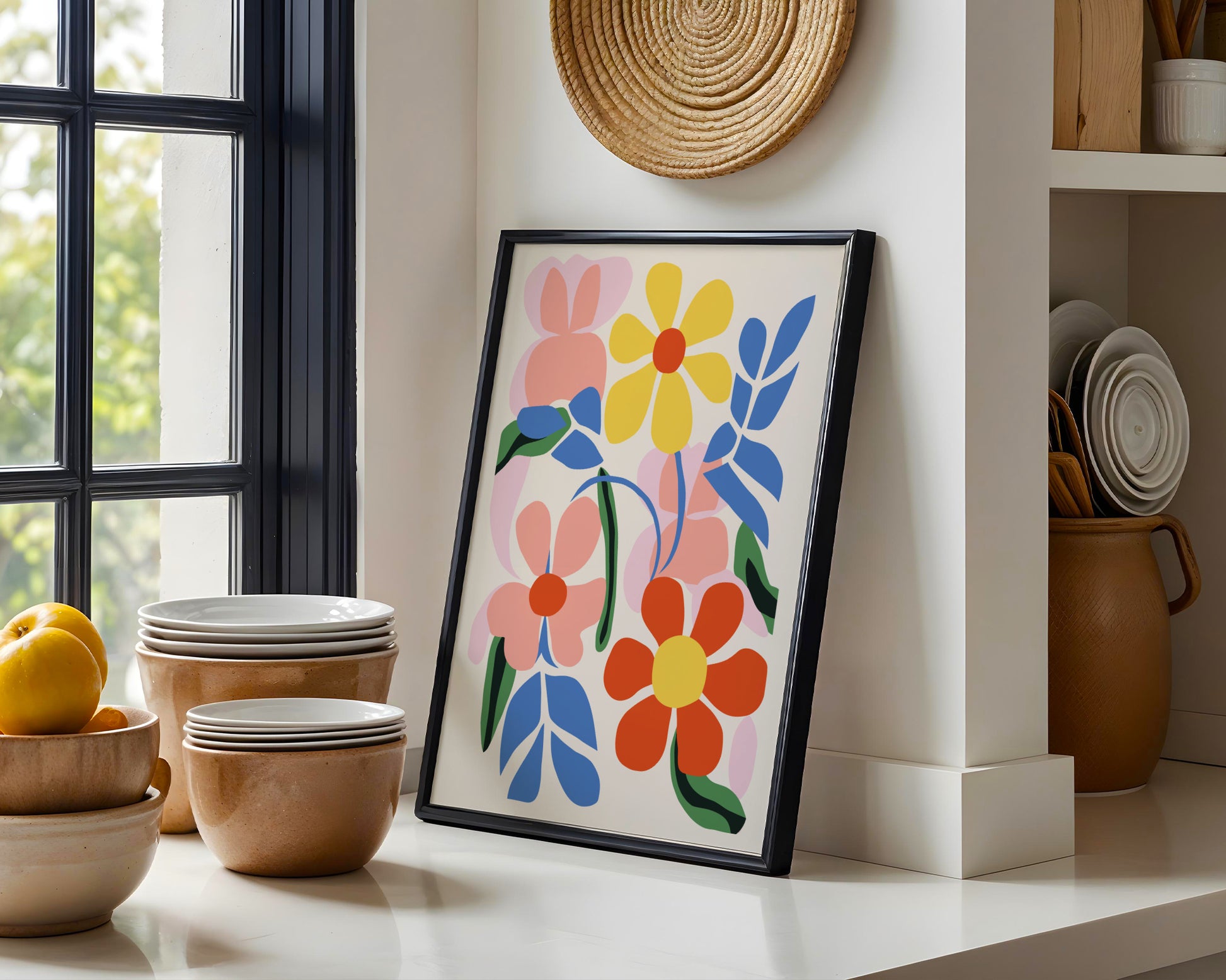 Vibrant Abstract Floral Framed Poster #1 – Framed Wall Art Poster - Image 3