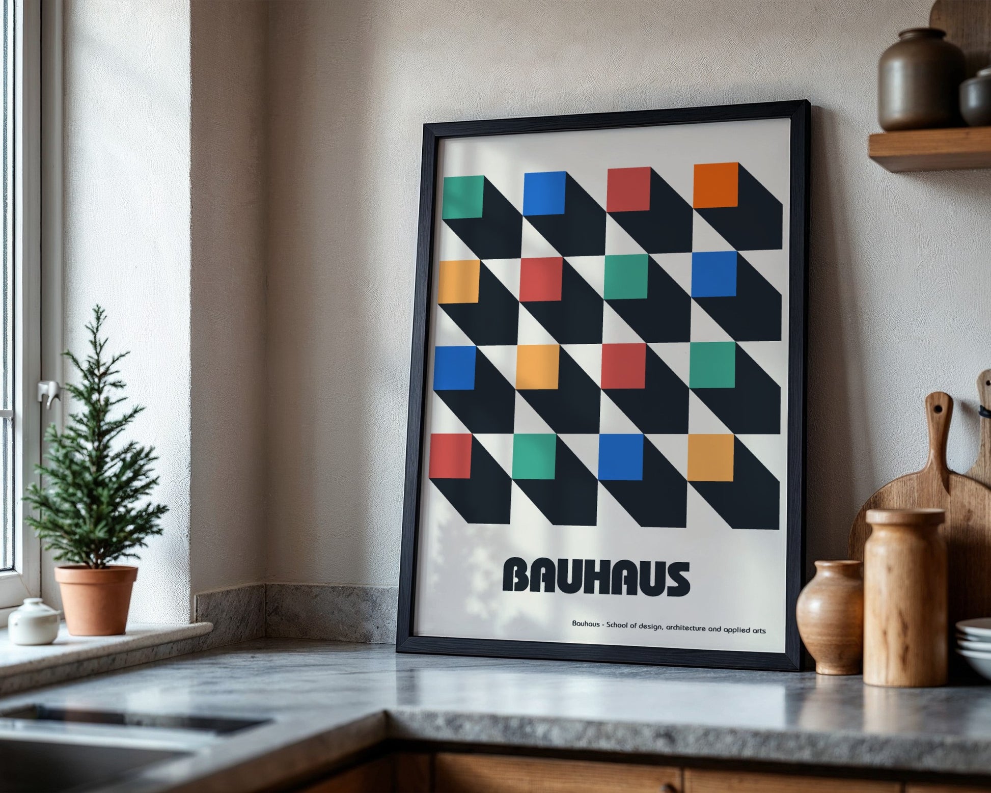 Bauhaus Geometric Abstraction Framed Poster - Image 4