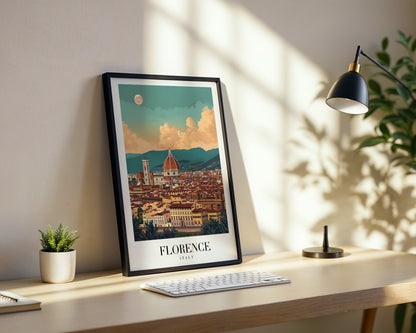 Florence Italy Cityscape Travel Framed Poster – Framed Wall Art Poster - Image 3