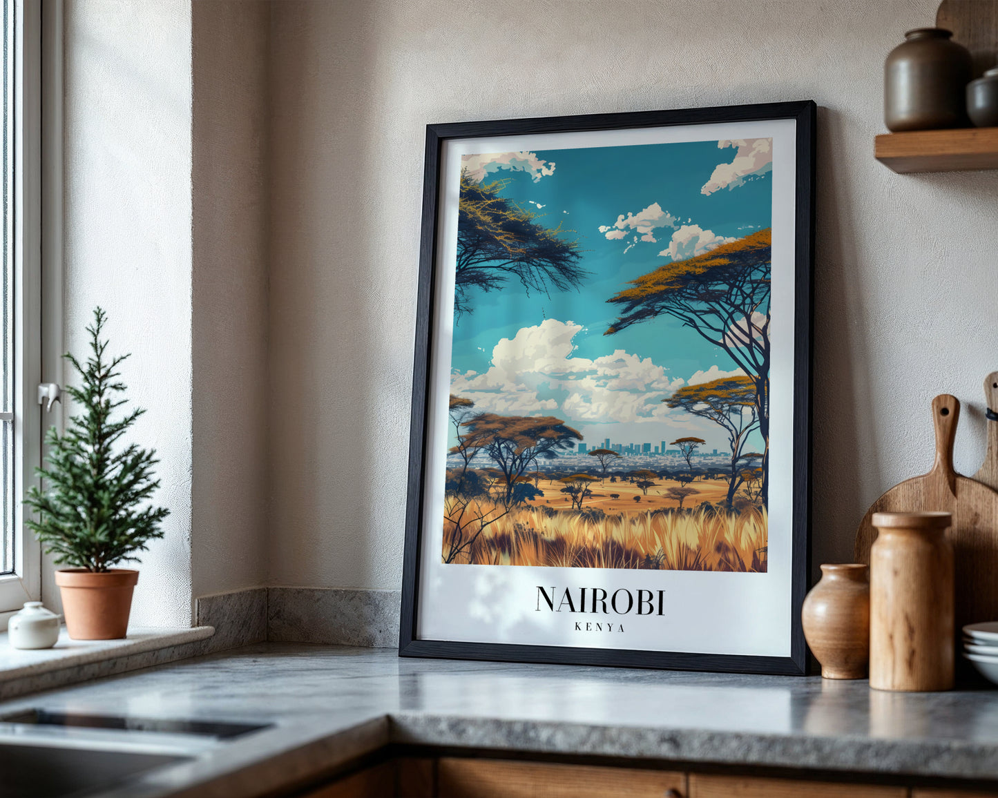 Nairobi Kenya Savanna City Framed Poster – Framed Wall Art Poster - Image 4