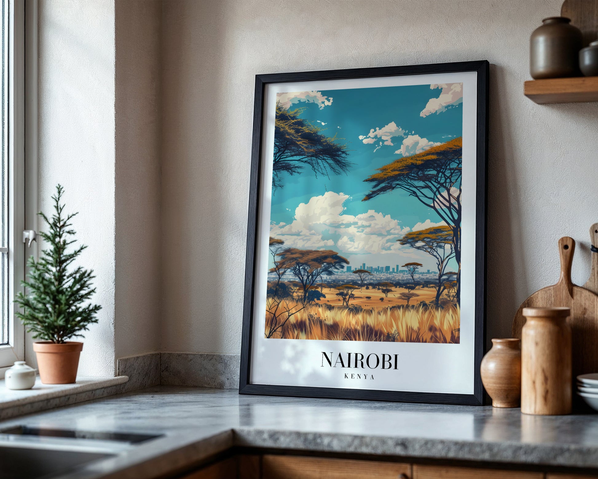 Nairobi Kenya Savanna City Framed Poster – Framed Wall Art Poster - Image 4