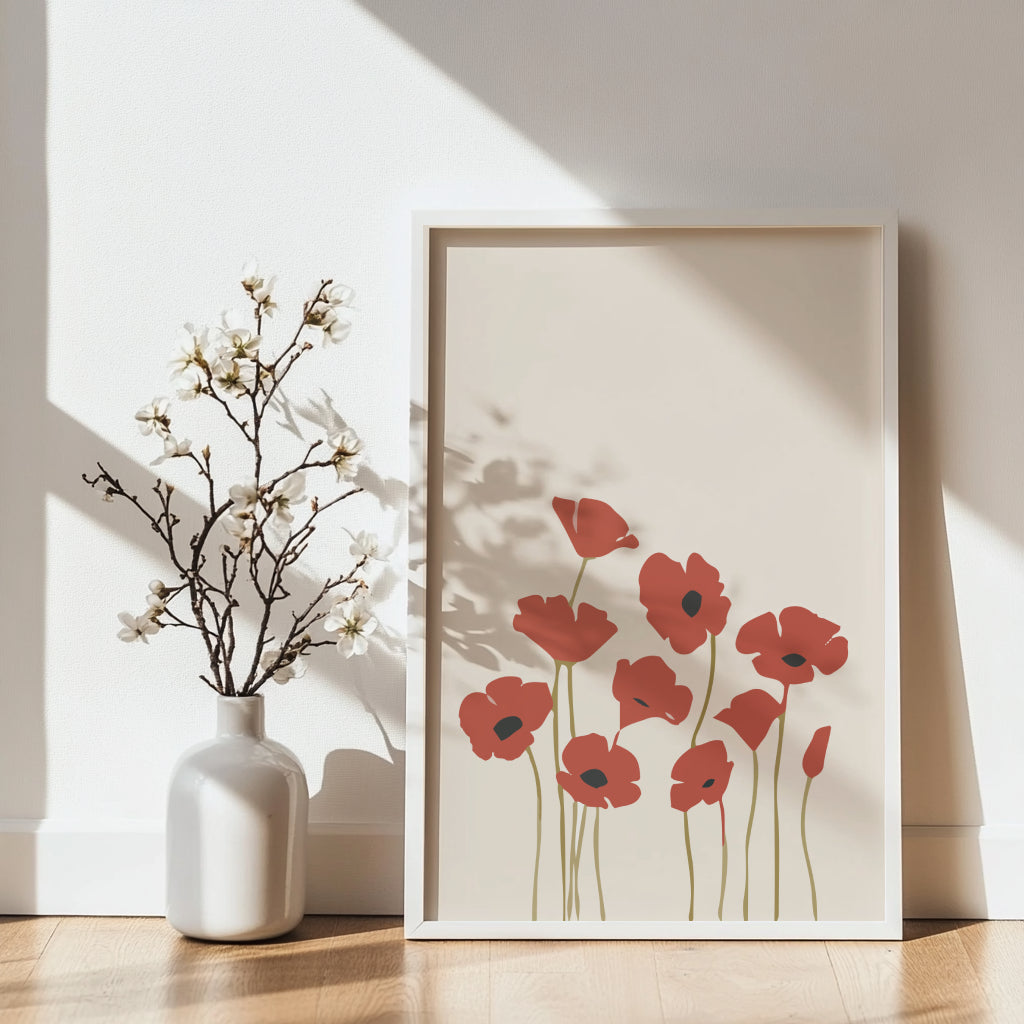 Blush Pink Abstract Curves Framed Poster - Image 3