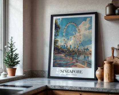 Singapore Flyer Cityscape Framed Poster – Framed Wall Art Poster - Image 4