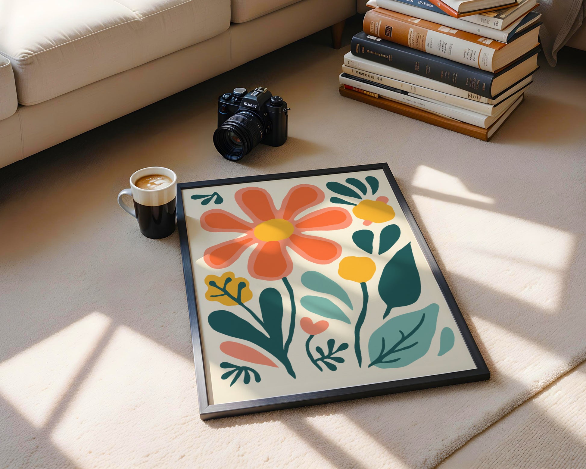 Vibrant Abstract Flowers Wall Art #1 – Framed Wall Art Poster - Image 4