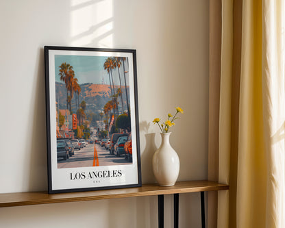 Los Angeles Palm Trees Street View Framed Poster – Framed Wall Art Poster - Image 2