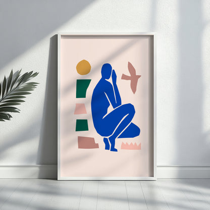 Blush Pink Abstract Waves Framed Poster - Image 1