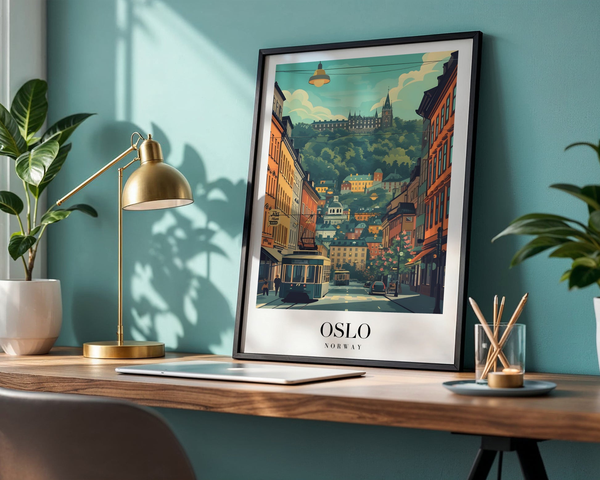 Oslo Norway Cityscape Framed Poster – Framed Wall Art Poster - Image 1