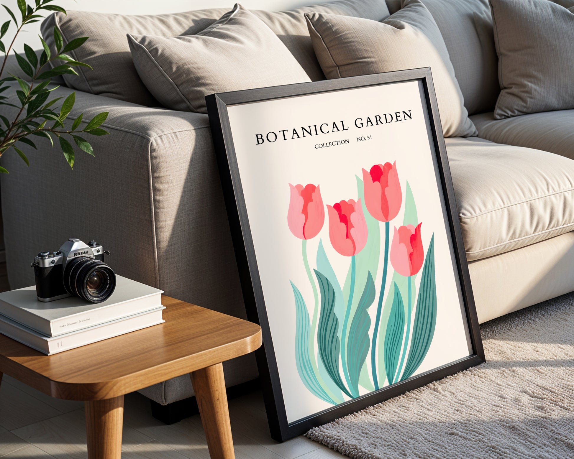 Pink Tulip Botanical Garden Framed Poster – Framed Wall Art Poster - Image 2