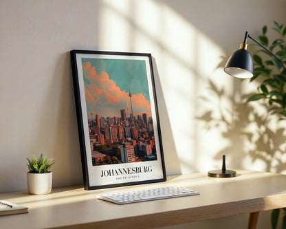 Johannesburg South Africa Skyline Framed Poster – Framed Wall Art Poster - Image 3