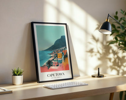 Colorful Cape Town South Africa Cityscape Framed Poster – Framed Wall Art Poster - Image 3