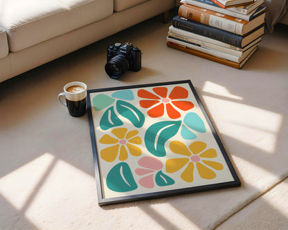 Vibrant Abstract Floral & Leaf Framed Poster – Framed Wall Art Poster - Image 4
