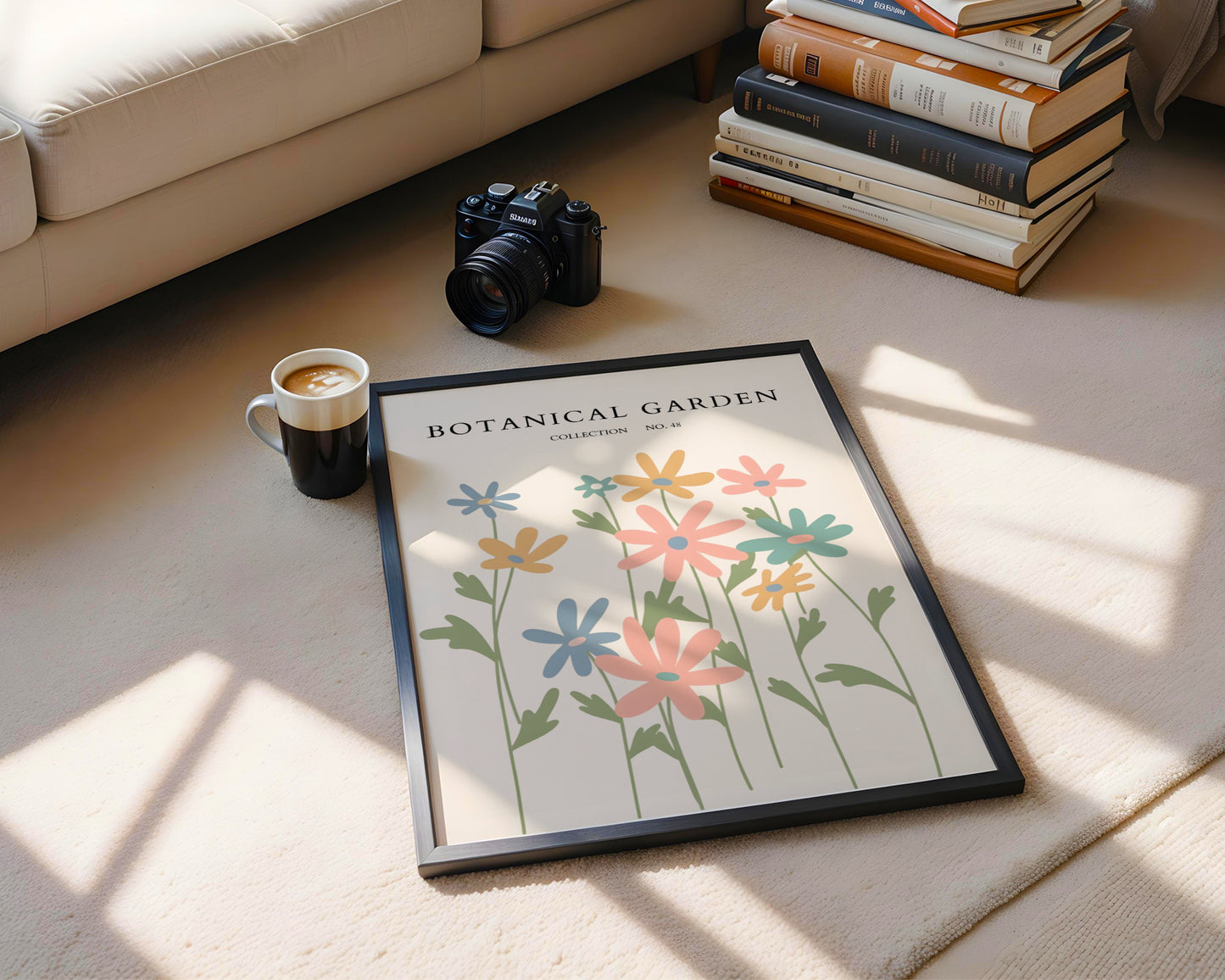 Botanical Garden Colorful Abstract Flowers Framed Poster – Framed Wall Art Poster - Image 4