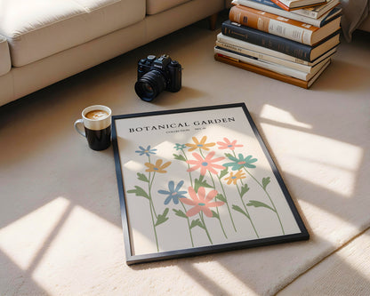 Botanical Garden Colorful Abstract Flowers Framed Poster – Framed Wall Art Poster - Image 4