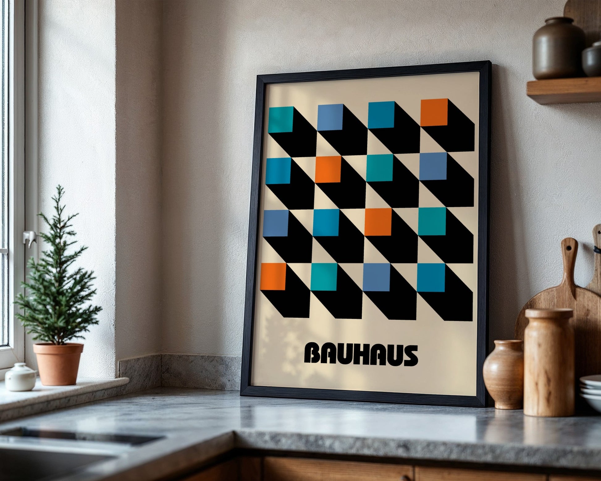 Bauhaus Minimalist Composition Framed Poster - Image 4