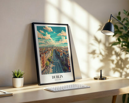 Dublin Ireland Cityscape Travel Framed Poster – Framed Wall Art Poster - Image 3