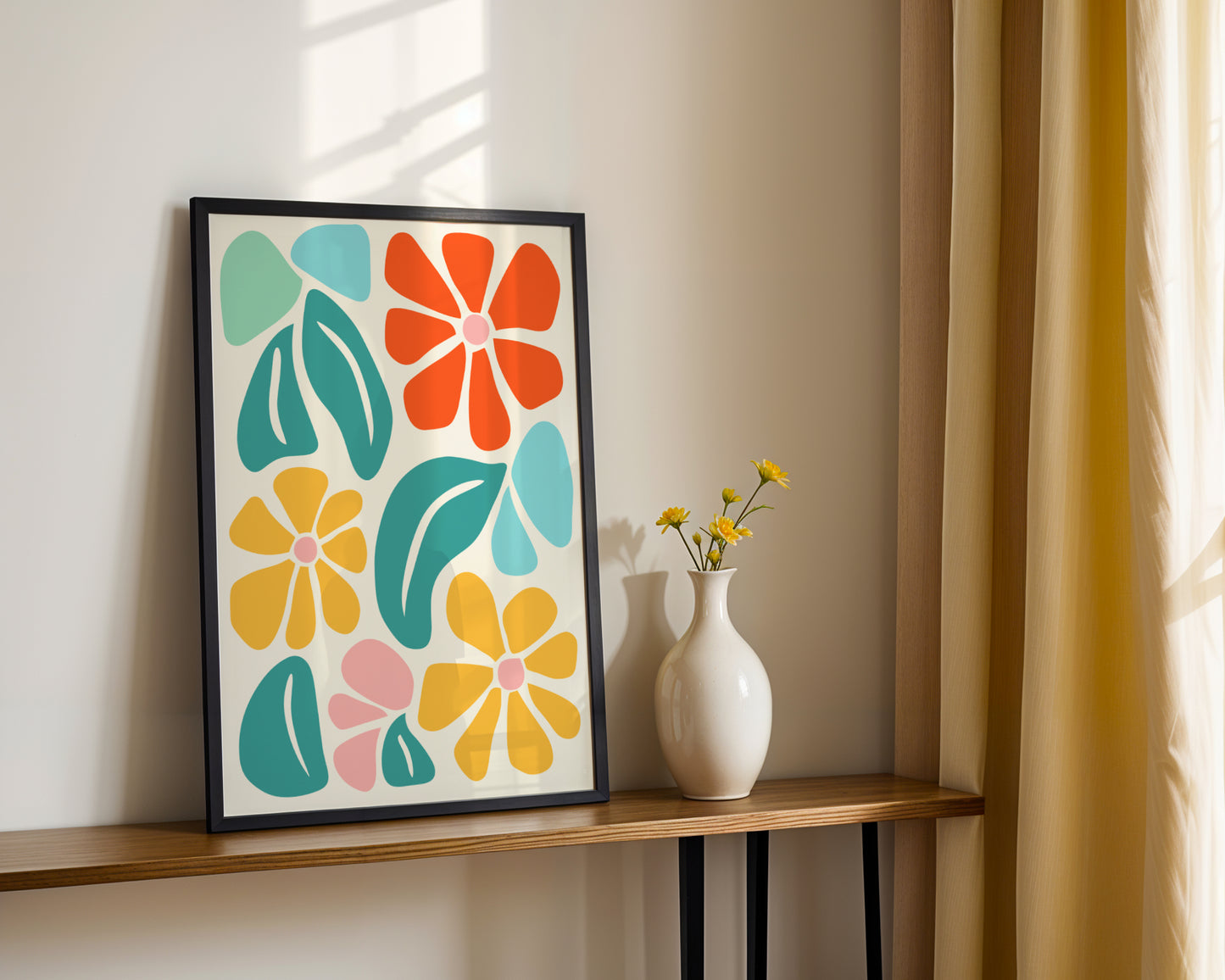 Vibrant Abstract Floral & Leaf Framed Poster – Framed Wall Art Poster - Image 3