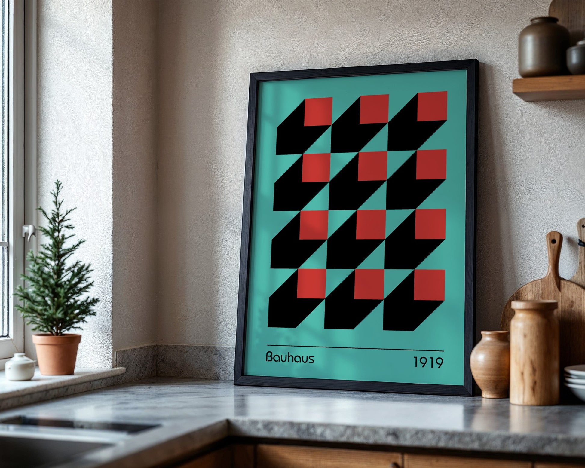 Bauhaus Asymmetric Balance Framed Poster - Image 4