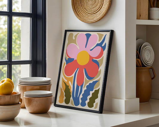 Vibrant Abstract Flower Framed Poster – Framed Wall Art Poster - Image 2