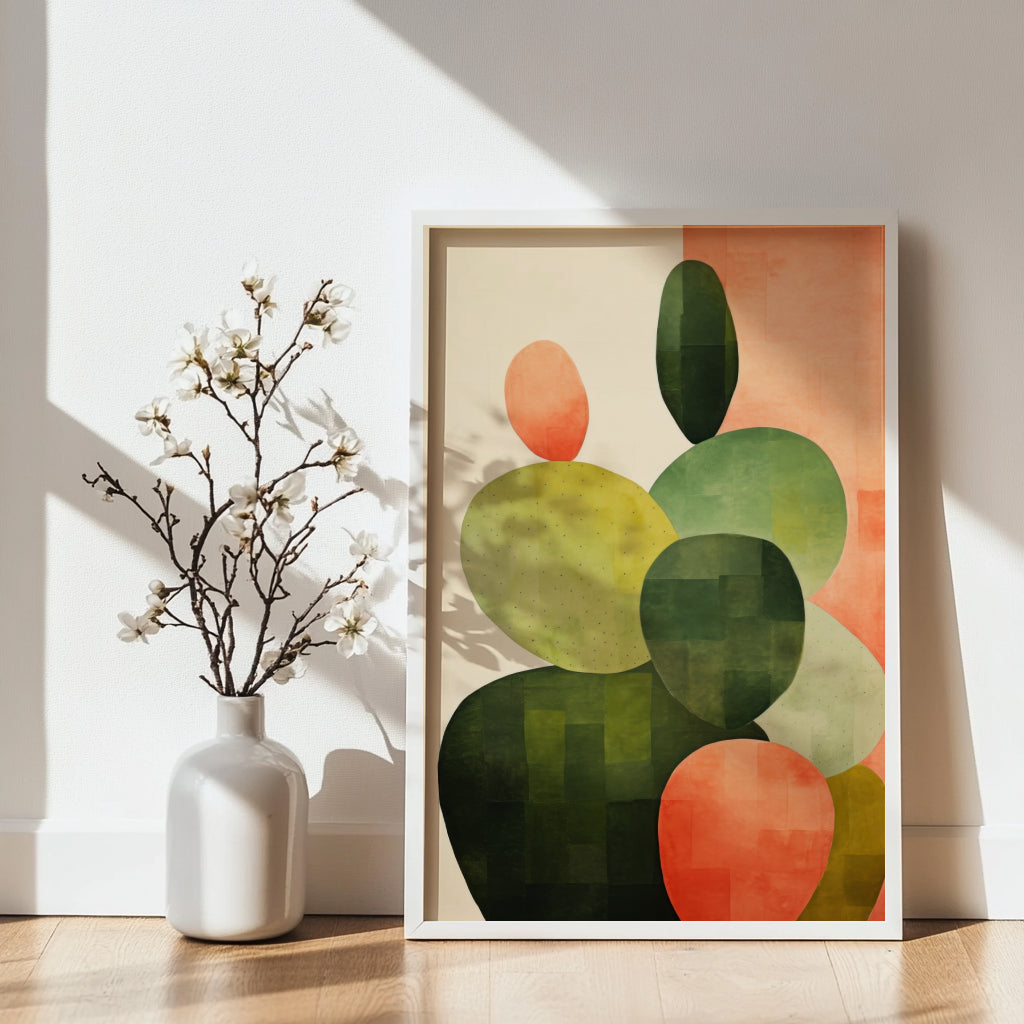Dusty Rose Abstract Forms Framed Poster - Image 3