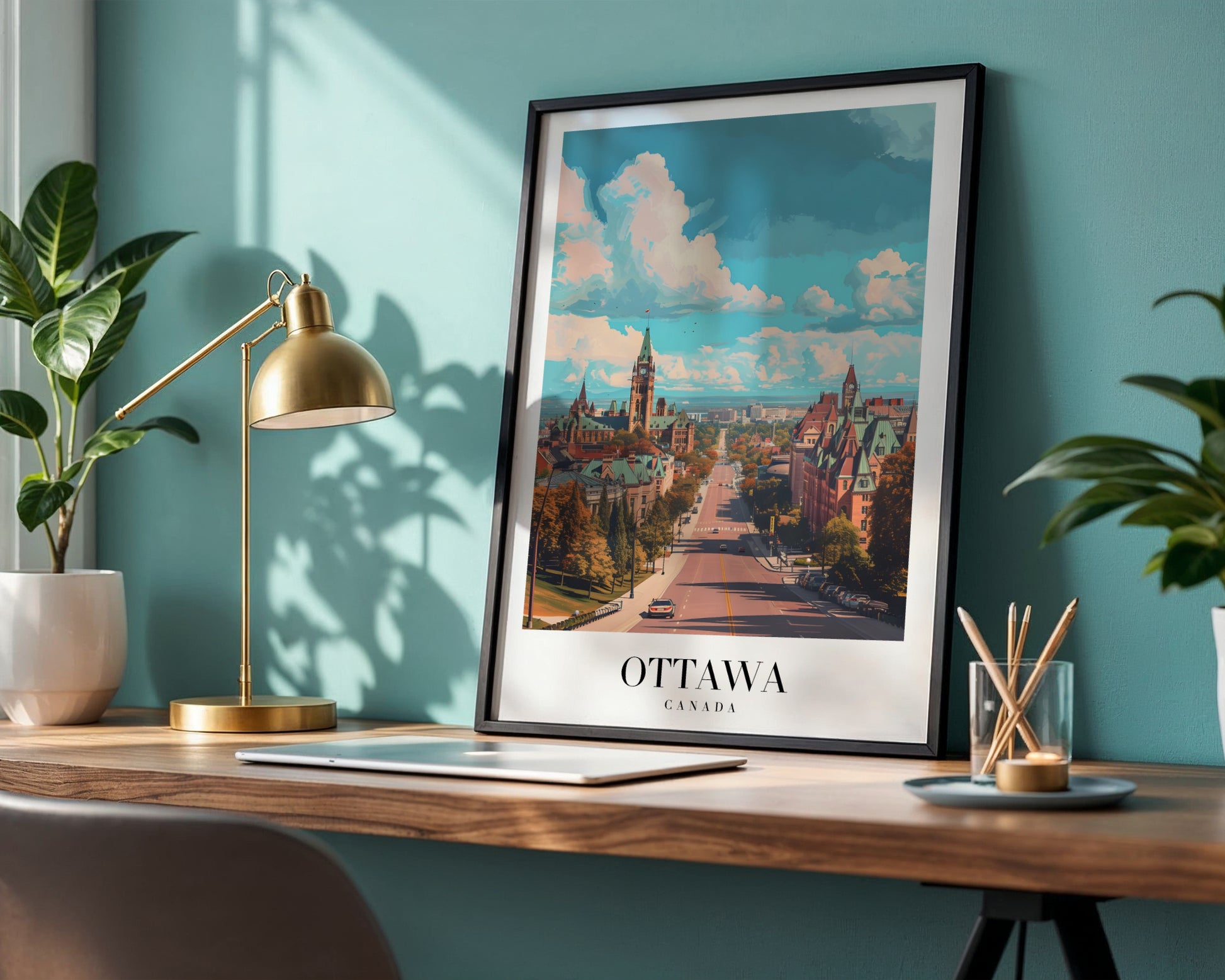 Ottawa Canada Cityscape Framed Poster – Framed Wall Art Poster - Image 1