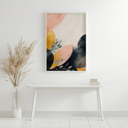 Warm Neutral Abstract Composition Framed Poster - Image 2