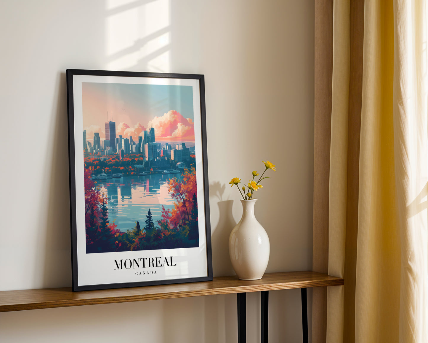 Vibrant Montreal City Autumn Wall Art – Framed Wall Art Poster - Image 2
