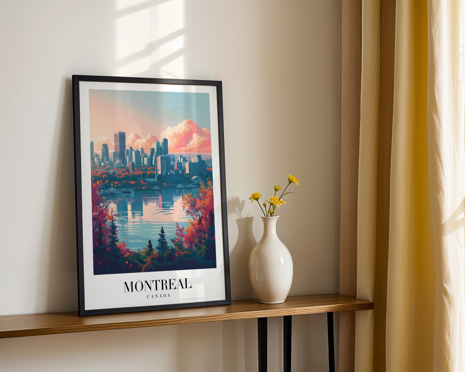 Vibrant Montreal City Autumn Wall Art – Framed Wall Art Poster - Image 2