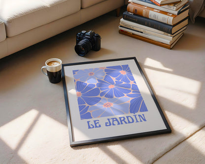 Le Jardin Blue & Pink Floral Framed Wall Art – Framed Wall Art Poster - Image 4
