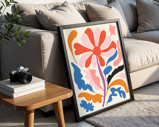 Vibrant Abstract Floral Framed Poster #2 – Framed Wall Art Poster - Image 2