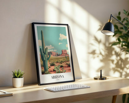 Arizona Saguaro Desert Landscape Framed Poster – Framed Wall Art Poster - Image 3