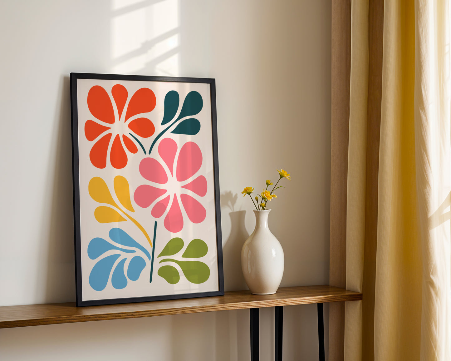 Vibrant Abstract Flowers Wall Art #2 – Framed Wall Art Poster - Image 3