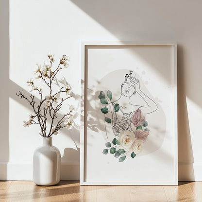 Neutral Beige Abstract Forms Framed Poster - Image 3