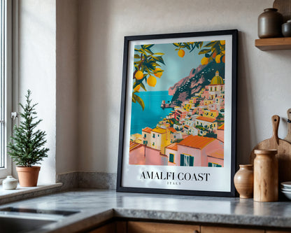 Amalfi Coast Italy Vintage Travel Framed Poster – Framed Wall Art Poster - Image 4