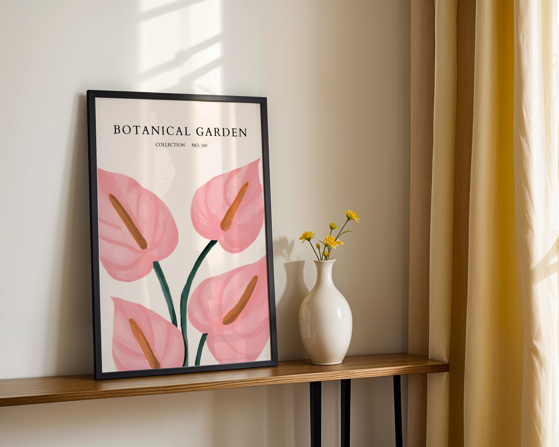 Pink Anthurium Botanical Garden Framed Poster – Framed Wall Art Poster - Image 2