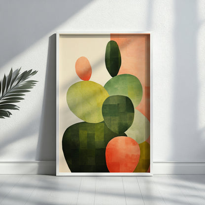 Dusty Rose Abstract Forms Framed Poster - Image 1