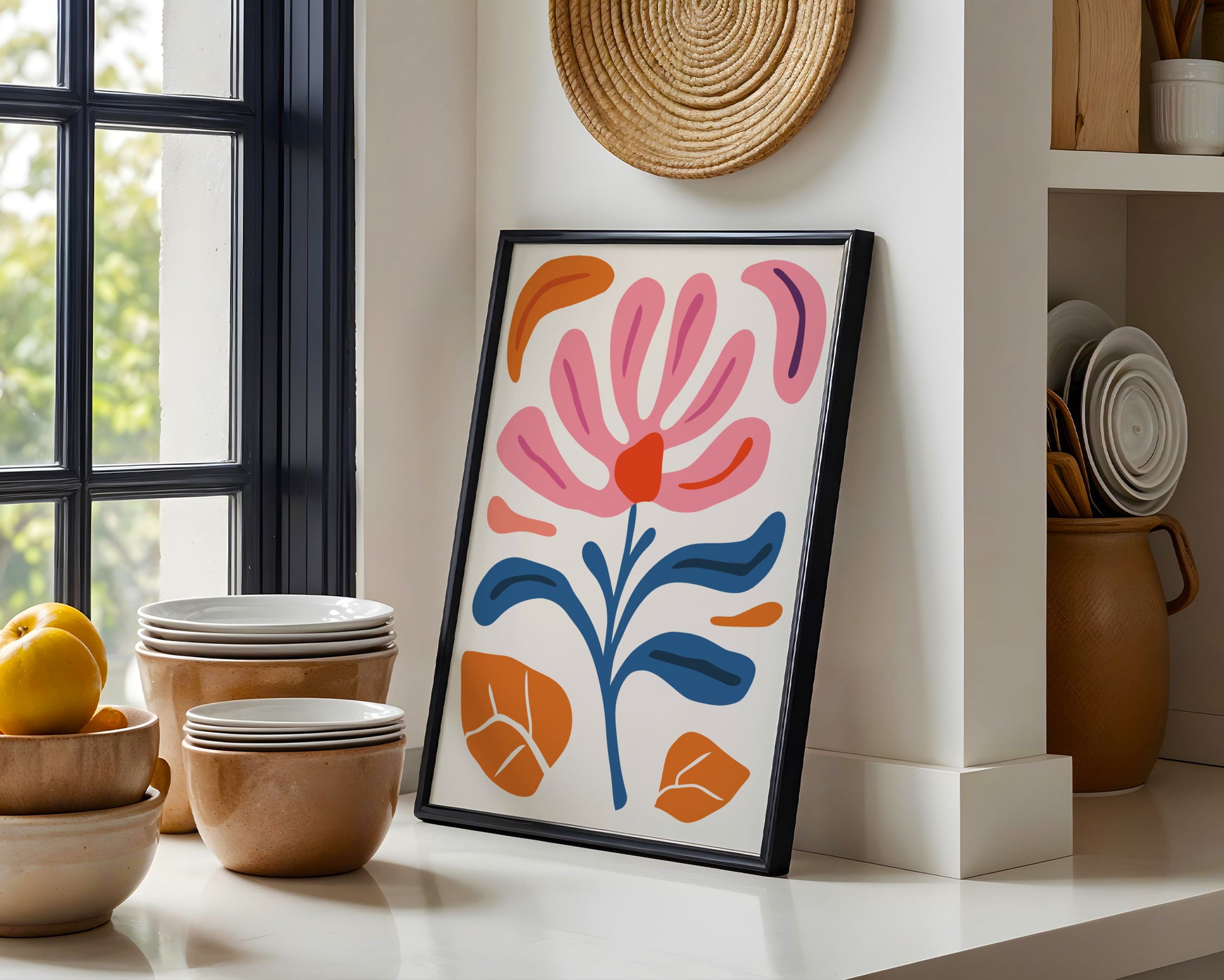 Vibrant Abstract Floral Framed Poster #3 – Framed Wall Art Poster - Image 3