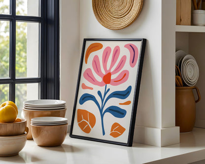 Vibrant Abstract Floral Framed Poster #3 – Framed Wall Art Poster - Image 3