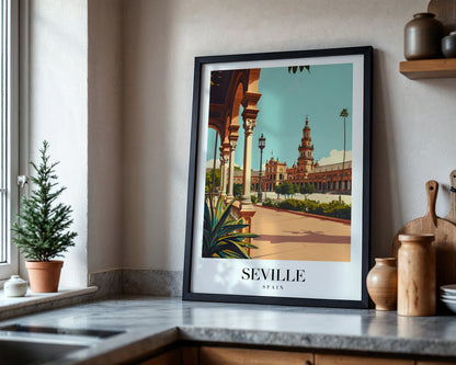 Seville Spain Plaza de España Framed Poster – Framed Wall Art Poster - Image 4