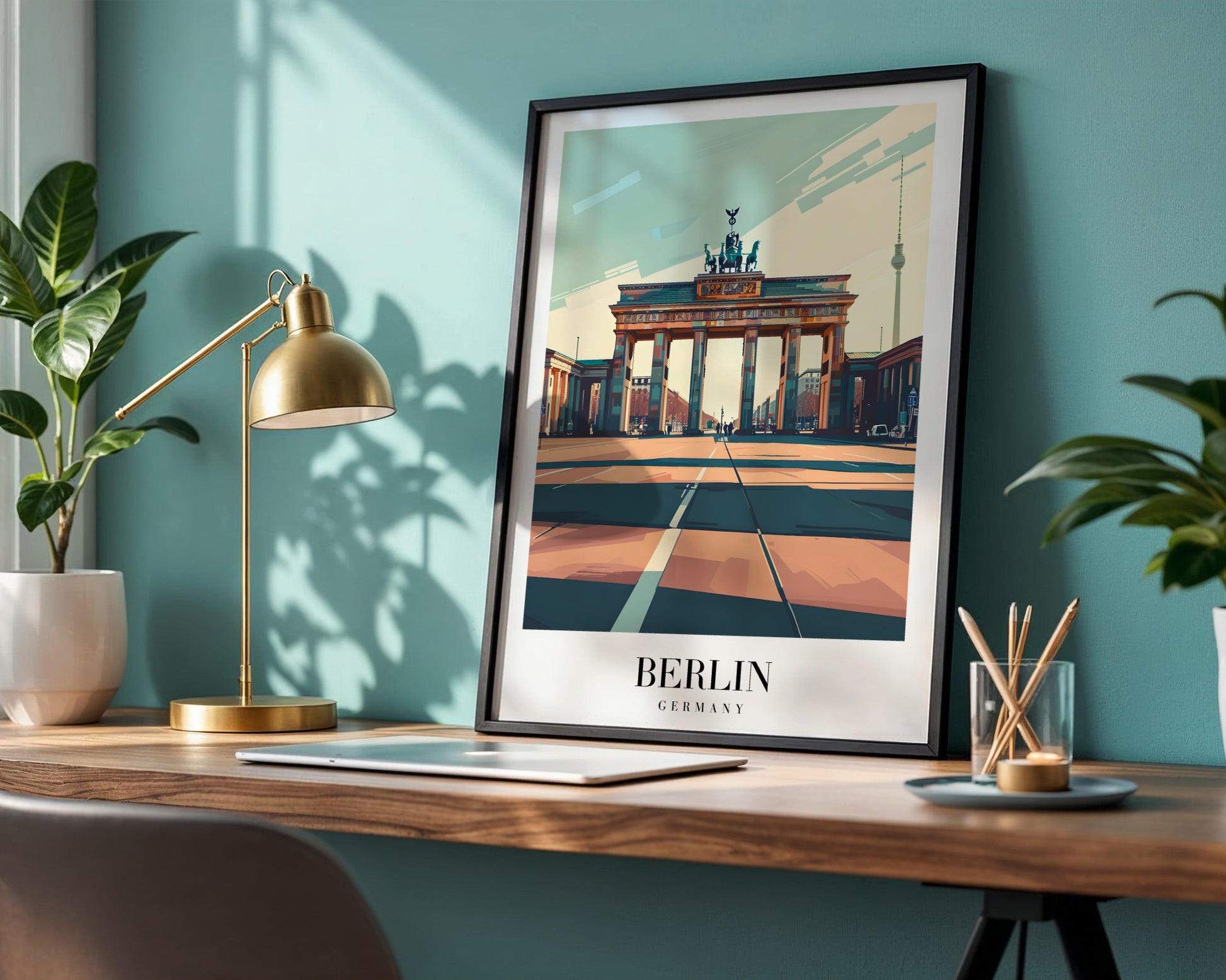 Brandenburg Gate Berlin Travel Framed Poster Wall Art – Framed Wall Art Poster - Image 1