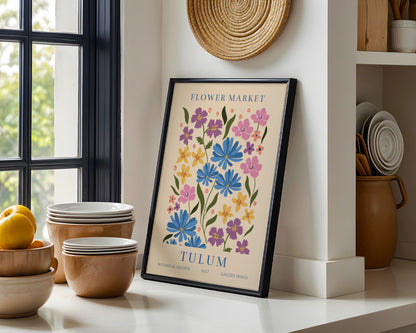 Tulum Flower Market Botanical Gallery Framed Poster – Framed Wall Art Poster - Image 1