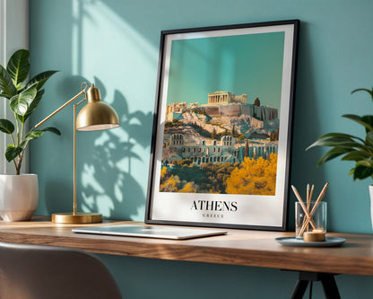 Athens Acropolis Greece Framed Wall Art – Framed Wall Art Poster - Image 1