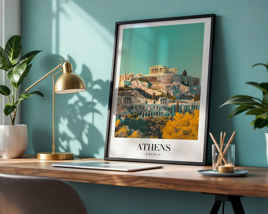 Athens Acropolis Greece Framed Wall Art – Framed Wall Art Poster - Image 1