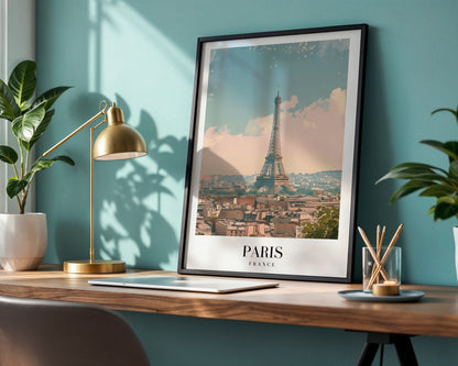 Eiffel Tower Paris Cityscape Framed Poster – Framed Wall Art Poster - Image 1