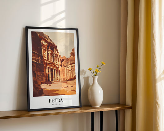 Petra Jordan Al-Khazneh Treasury Framed Poster – Framed Wall Art Poster - Image 2