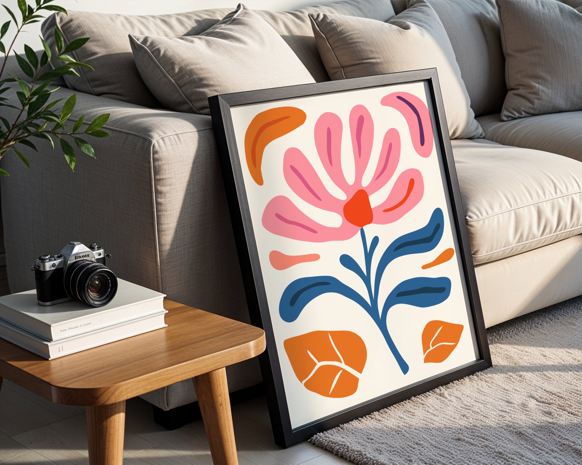 Vibrant Abstract Floral Framed Poster #3 – Framed Wall Art Poster - Image 1