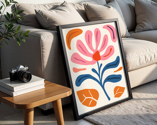 Vibrant Abstract Floral Framed Poster #3 – Framed Wall Art Poster - Image 1